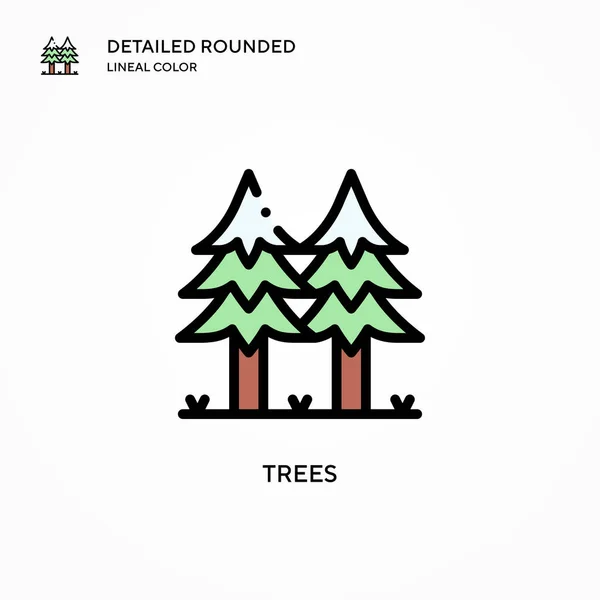 Trees Vector Icon Modern Vector Illustration Concepts Easy Edit Customize — Stock Vector