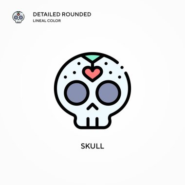 Kafatası vektör simgesi. Modern vektör illüstrasyon kavramları. Düzenlemesi ve kişiselleştirmesi kolay.