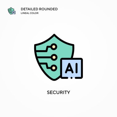 Güvenlik vektör simgesi. Modern vektör illüstrasyon kavramları. Düzenlemesi ve kişiselleştirmesi kolay.