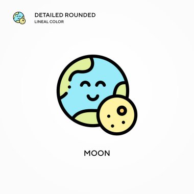 Ay vektör simgesi. Modern vektör illüstrasyon kavramları. Düzenlemesi ve kişiselleştirmesi kolay.