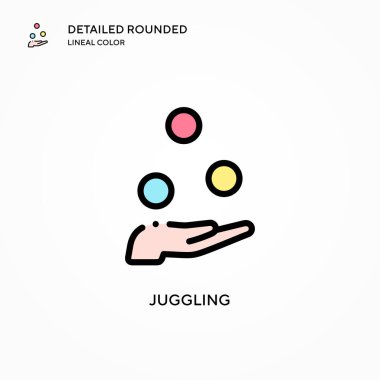 Vektör simgesi jonglörlüğü. Modern vektör illüstrasyon kavramları. Düzenlemesi ve kişiselleştirmesi kolay.