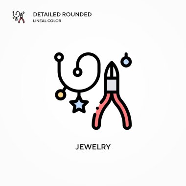 Mücevher vektör simgesi. Modern vektör illüstrasyon kavramları. Düzenlemesi ve kişiselleştirmesi kolay.