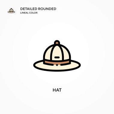 Şapka vektör simgesi. Modern vektör illüstrasyon kavramları. Düzenlemesi ve kişiselleştirmesi kolay.