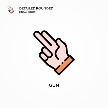 Silah vektör simgesi. Modern vektör illüstrasyon kavramları. Düzenlemesi ve kişiselleştirmesi kolay.