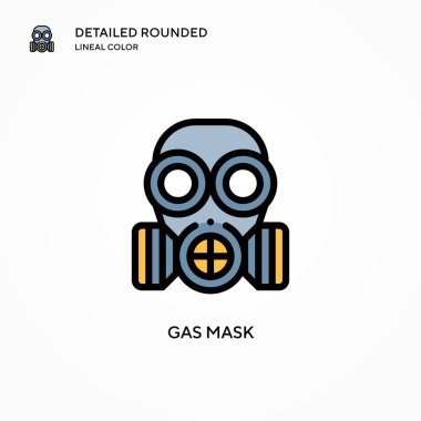 Gaz maskesi vektör simgesi. Modern vektör illüstrasyon kavramları. Düzenlemesi ve kişiselleştirmesi kolay.