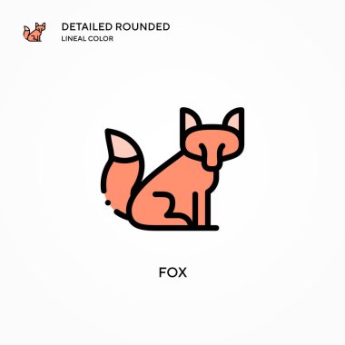 Tilki vektör simgesi. Modern vektör illüstrasyon kavramları. Düzenlemesi ve kişiselleştirmesi kolay.