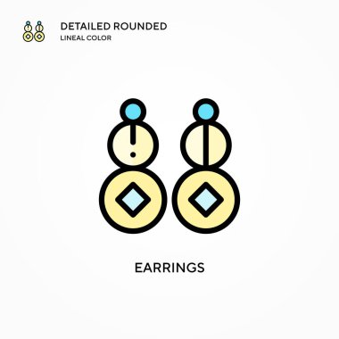 Küpe vektör ikonu. Modern vektör illüstrasyon kavramları. Düzenlemesi ve kişiselleştirmesi kolay.