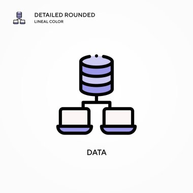 Veri vektör simgesi. Modern vektör illüstrasyon kavramları. Düzenlemesi ve kişiselleştirmesi kolay.