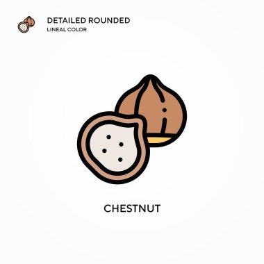 Kestane vektör simgesi. Modern vektör illüstrasyon kavramları. Düzenlemesi ve kişiselleştirmesi kolay.