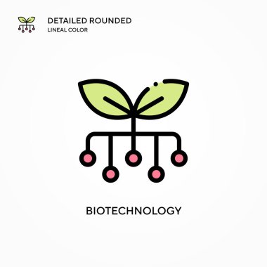 Biyoteknoloji vektör ikonu. Modern vektör illüstrasyon kavramları. Düzenlemesi ve kişiselleştirmesi kolay.