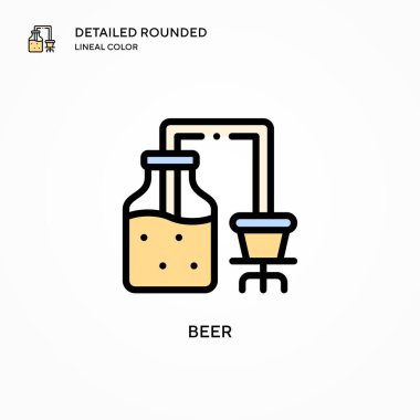 Bira vektör simgesi. Modern vektör illüstrasyon kavramları. Düzenlemesi ve kişiselleştirmesi kolay.