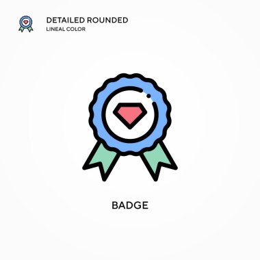 Rozet vektör simgesi. Modern vektör illüstrasyon kavramları. Düzenlemesi ve kişiselleştirmesi kolay.