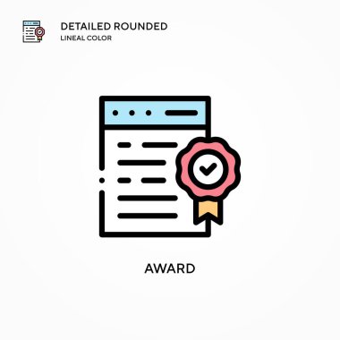 Ödül vektör ikonu. Modern vektör illüstrasyon kavramları. Düzenlemesi ve kişiselleştirmesi kolay.