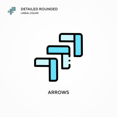 Ok vektör simgesi. Modern vektör illüstrasyon kavramları. Düzenlemesi ve kişiselleştirmesi kolay.