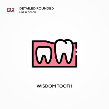 Yirmilik diş vektör simgesi. Modern vektör illüstrasyon kavramları. Düzenlemesi ve kişiselleştirmesi kolay.