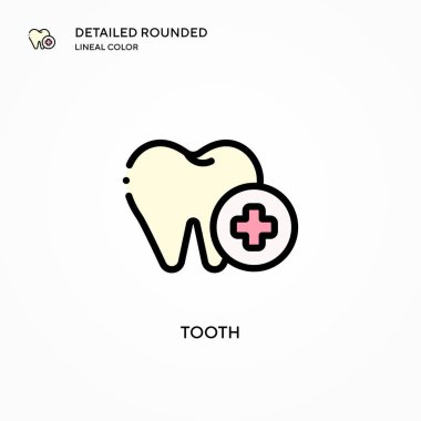Diş vektör simgesi. Modern vektör illüstrasyon kavramları. Düzenlemesi ve kişiselleştirmesi kolay.