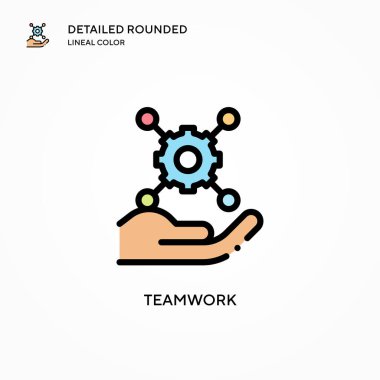 Takım çalışması vektör simgesi. Modern vektör illüstrasyon kavramları. Düzenlemesi ve kişiselleştirmesi kolay.