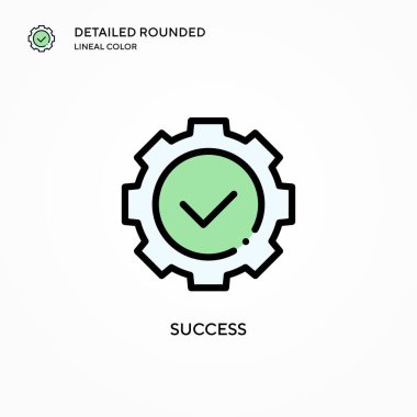 Başarı vektör simgesi. Modern vektör illüstrasyon kavramları. Düzenlemesi ve kişiselleştirmesi kolay.