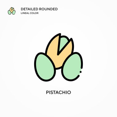 Pistachio vektör ikonu. Modern vektör illüstrasyon kavramları. Düzenlemesi ve kişiselleştirmesi kolay.