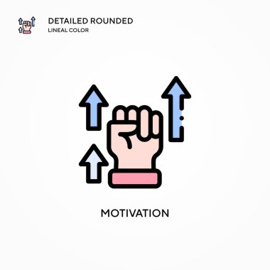Motivasyon vektör simgesi. Modern vektör illüstrasyon kavramları. Düzenlemesi ve kişiselleştirmesi kolay.