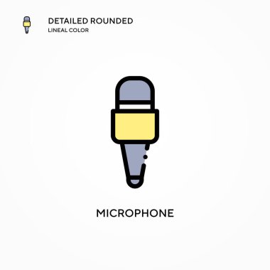 Mikrofon vektör simgesi. Modern vektör illüstrasyon kavramları. Düzenlemesi ve kişiselleştirmesi kolay.