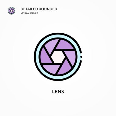 Mercek vektör simgesi. Modern vektör illüstrasyon kavramları. Düzenlemesi ve kişiselleştirmesi kolay.