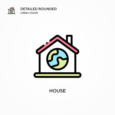 Ev vektör simgesi. Modern vektör illüstrasyon kavramları. Düzenlemesi ve kişiselleştirmesi kolay.