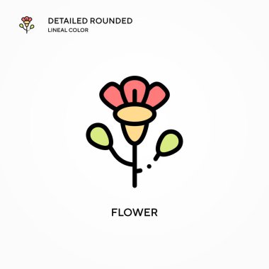 Çiçek vektör simgesi. Modern vektör illüstrasyon kavramları. Düzenlemesi ve kişiselleştirmesi kolay.