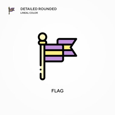 Bayrak vektör simgesi. Modern vektör illüstrasyon kavramları. Düzenlemesi ve kişiselleştirmesi kolay.
