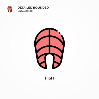 Balık vektör simgesi. Modern vektör illüstrasyon kavramları. Düzenlemesi ve kişiselleştirmesi kolay.