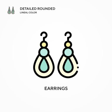 Küpe vektör ikonu. Modern vektör illüstrasyon kavramları. Düzenlemesi ve kişiselleştirmesi kolay.