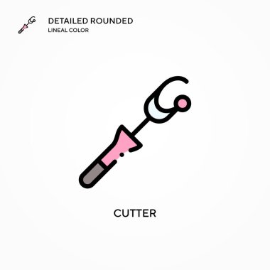 Kesici vektör simgesi. Modern vektör illüstrasyon kavramları. Düzenlemesi ve kişiselleştirmesi kolay.