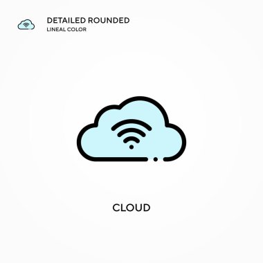 Bulut vektör simgesi. Modern vektör illüstrasyon kavramları. Düzenlemesi ve kişiselleştirmesi kolay.