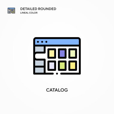 Katalog vektör simgesi. Modern vektör illüstrasyon kavramları. Düzenlemesi ve kişiselleştirmesi kolay.