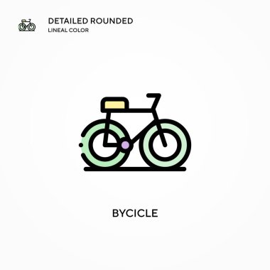 Bycicle vektör simgesi. Modern vektör illüstrasyon kavramları. Düzenlemesi ve kişiselleştirmesi kolay.