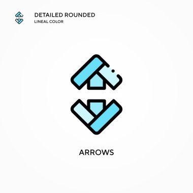 Ok vektör simgesi. Modern vektör illüstrasyon kavramları. Düzenlemesi ve kişiselleştirmesi kolay.