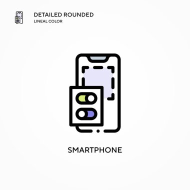 Akıllı telefon vektör simgesi. Modern vektör illüstrasyon kavramları. Düzenlemesi ve kişiselleştirmesi kolay.