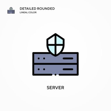 Sunucu vektör simgesi. Modern vektör illüstrasyon kavramları. Düzenlemesi ve kişiselleştirmesi kolay.