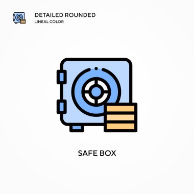 Güvenli kutu vektör simgesi. Modern vektör illüstrasyon kavramları. Düzenlemesi ve kişiselleştirmesi kolay.