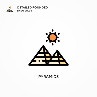 Piramitlerin vektör simgesi. Modern vektör illüstrasyon kavramları. Düzenlemesi ve kişiselleştirmesi kolay.
