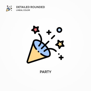 Parti vektör simgesi. Modern vektör illüstrasyon kavramları. Düzenlemesi ve kişiselleştirmesi kolay.