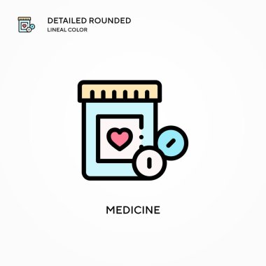 İlaç vektör simgesi. Modern vektör illüstrasyon kavramları. Düzenlemesi ve kişiselleştirmesi kolay.