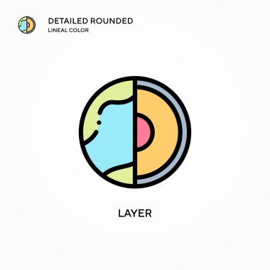 Katman vektör simgesi. Modern vektör illüstrasyon kavramları. Düzenlemesi ve kişiselleştirmesi kolay.
