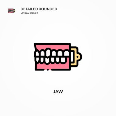 Çene vektör simgesi. Modern vektör illüstrasyon kavramları. Düzenlemesi ve kişiselleştirmesi kolay.