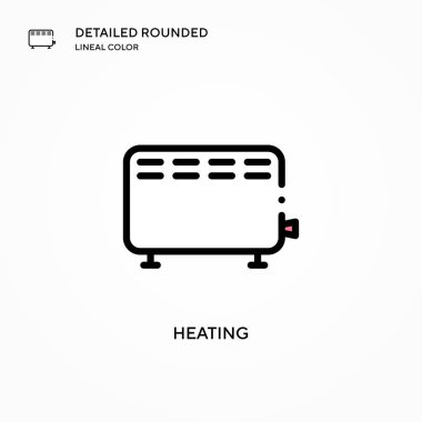 Isıtma vektör simgesi. Modern vektör illüstrasyon kavramları. Düzenlemesi ve kişiselleştirmesi kolay.