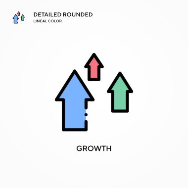 Büyüme vektör simgesi. Modern vektör illüstrasyon kavramları. Düzenlemesi ve kişiselleştirmesi kolay.