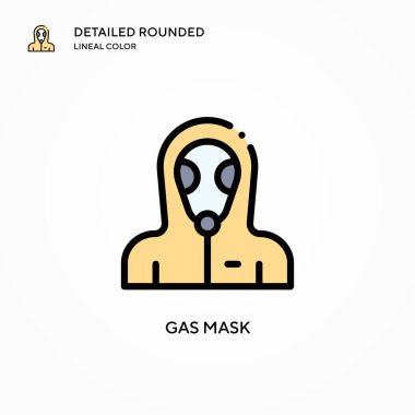 Gaz maskesi vektör simgesi. Modern vektör illüstrasyon kavramları. Düzenlemesi ve kişiselleştirmesi kolay.