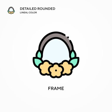 Çerçeve vektör simgesi. Modern vektör illüstrasyon kavramları. Düzenlemesi ve kişiselleştirmesi kolay.