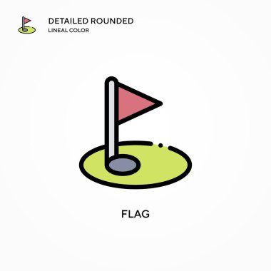 Bayrak vektör simgesi. Modern vektör illüstrasyon kavramları. Düzenlemesi ve kişiselleştirmesi kolay.