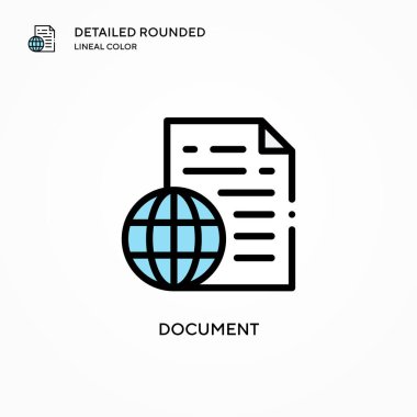 Belge vektör simgesi. Modern vektör illüstrasyon kavramları. Düzenlemesi ve kişiselleştirmesi kolay.